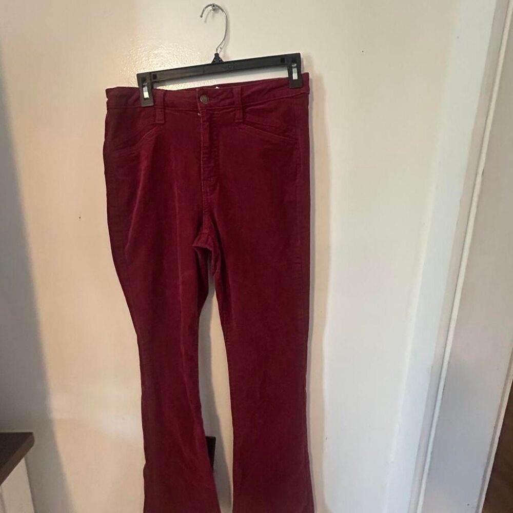 Time-and-tru Women's Burgundy and Red Trousers